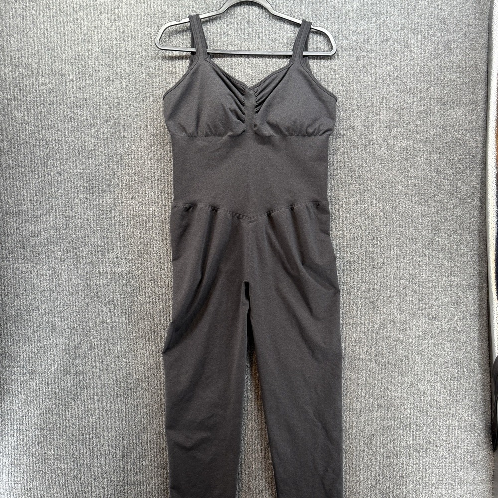 Buff Bunny Bodysuit Womens 2XL Gray Corset Sleeveless Skinny Athleisure Athletic